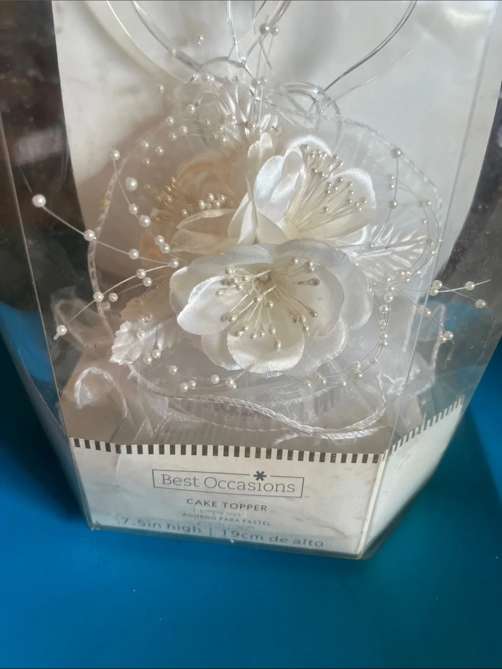 White Floral Heart Cake Topper